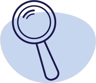 magnifying glass blue icon
