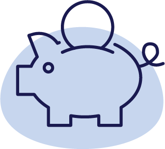 piggy bank blue icon