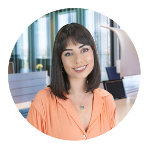 girl orange top headshot