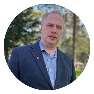 man in suit, outside